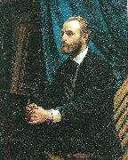 Michael Ancher viggo johansen i sit atelier oil painting artist